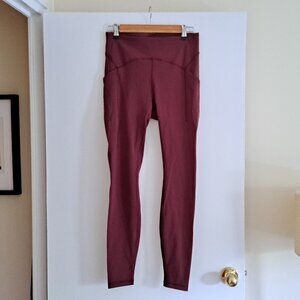 LULULEMON Power Thru High-Rise Tight 28", sz 8, red merlot